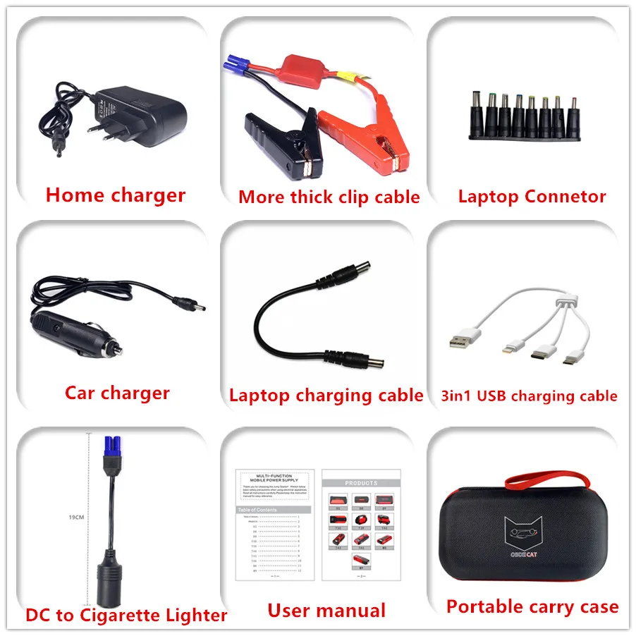 Новейший обновленный автомобильный пусковой стартер 12 В многофункциональный