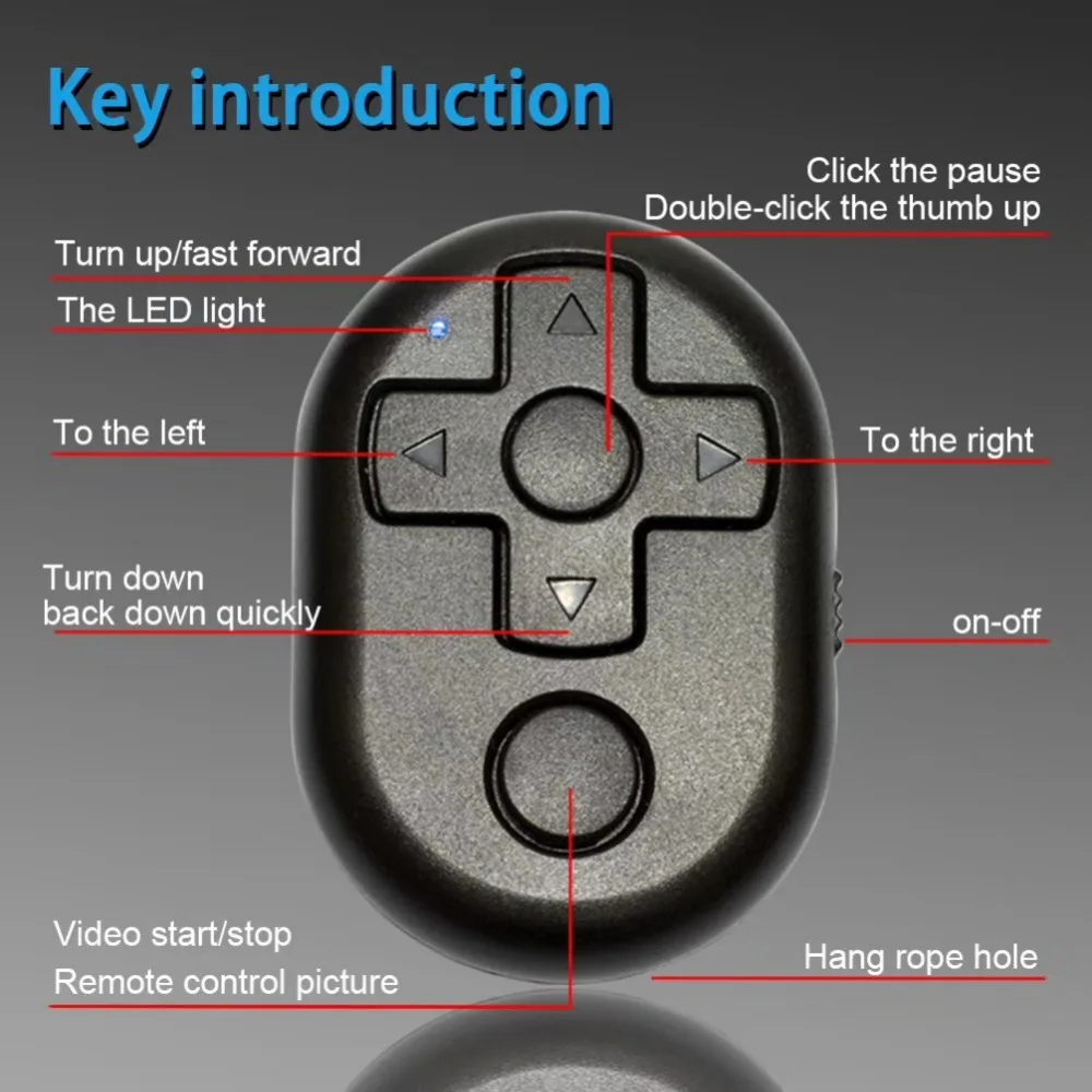 Беспроводная Bluetooth 4 2 кнопка спуска затвора для камеры телефона монопод селфи