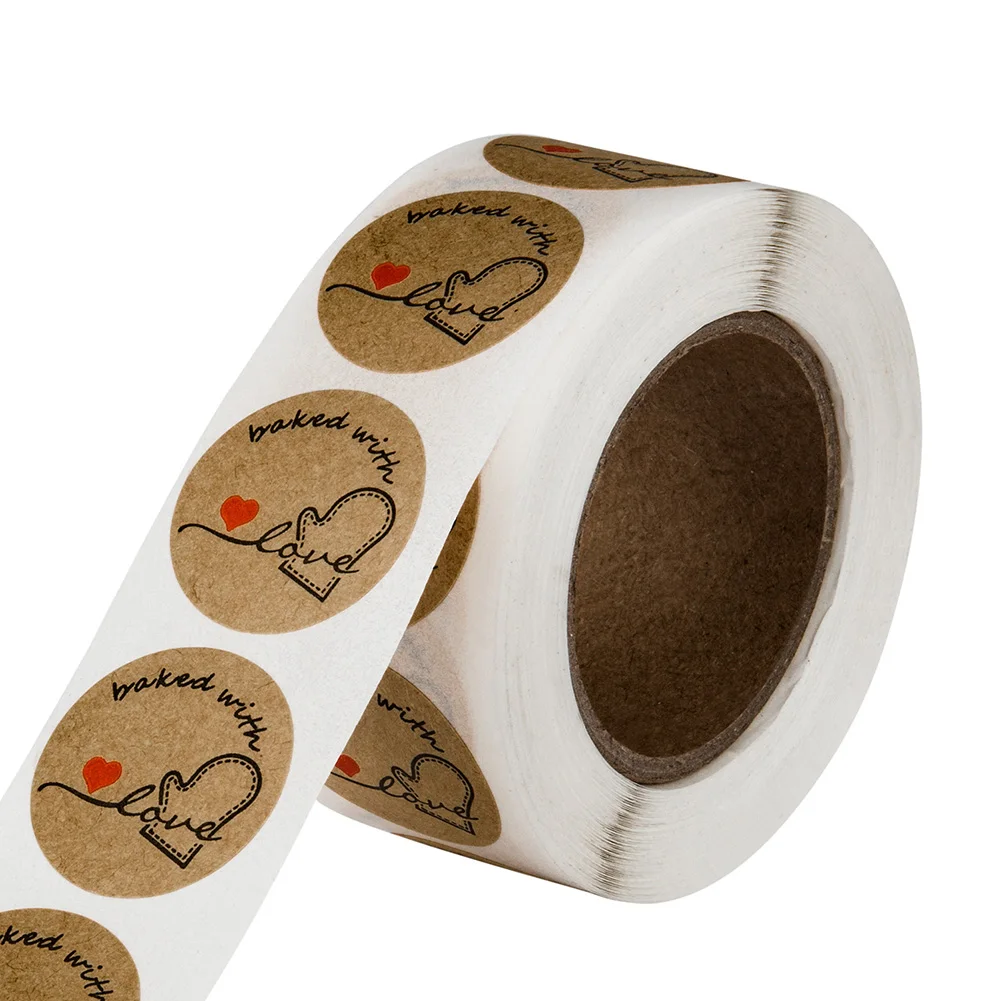 500 шт. спасибо за поддержку моего бизнеса наклейки из крафт-бумаги с золотой