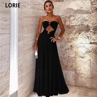 lorie 2021 little black evening dress formal maxi dresses sweethart hollow long special occasion a line gowns prom party wear