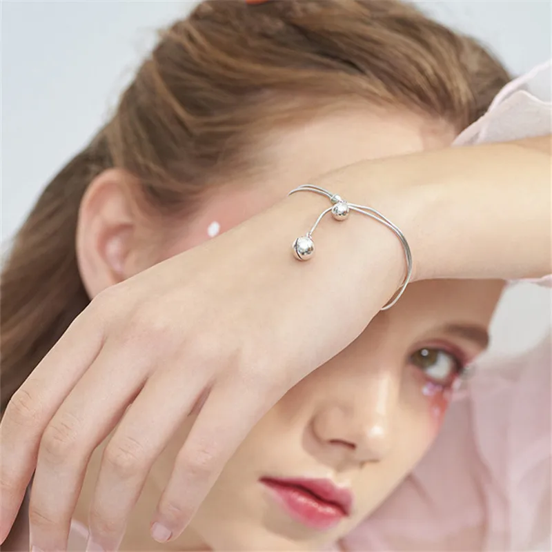 OBEAR Silver Plated Chain Bell Bracelet Women Double Layers Link Bracelets Female Sterling Jewelry | Украшения и аксессуары