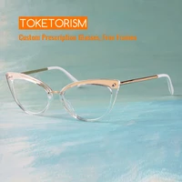 toketorism vintage transparent eyeglasses for women high quality presbyopic myopia optical frame 0702