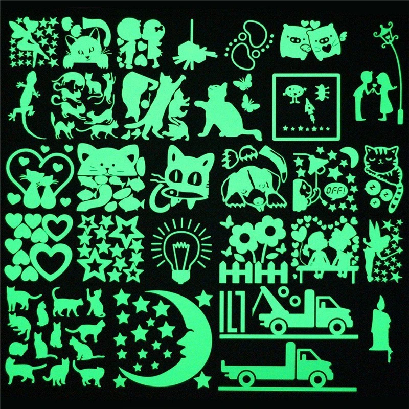 Светящийся мультяшный переключатель наклейки светится в темноте кошка наклейка