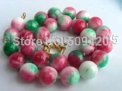 

Hot sell Fast SHIPPING Wholesale jewe 655Genuine Natural 14mm Round Multicolor Jade Necklace NEW JEWE