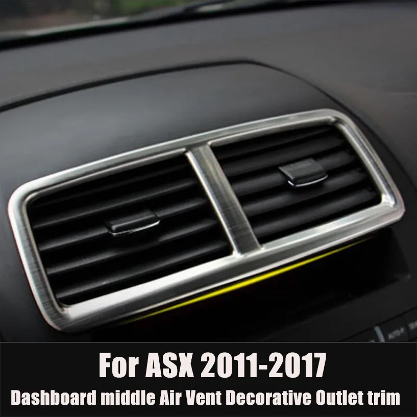 

Car styling interior Dashboard middle AirVent Decorative Outlet trim frame sticker For Mitsubishi ASX 2011-2017 Auto Accessories