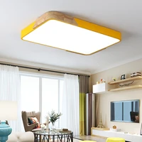 minsihause creative wood art simple square ceiling lamp energy saving led five color living room bedroom decorative light lamp
