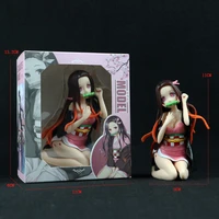 anime figure11cm demon slayer sex girl kamado nezuko figure kneeling version nezuko kamado pvc action collection model toy