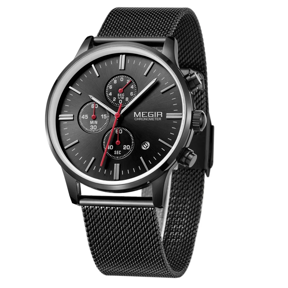 Часы MEGIR Мужские кварцевые спортивные модные роскошные брендовые наручные с