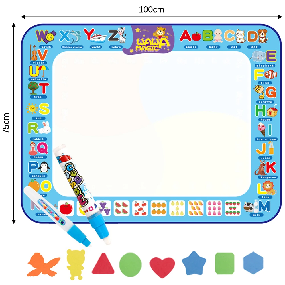 

100x75cm Childrens Water Canvas Baby Magic Graffiti Carpet Drawing Board Educational Toy Painting Writing Supplies
