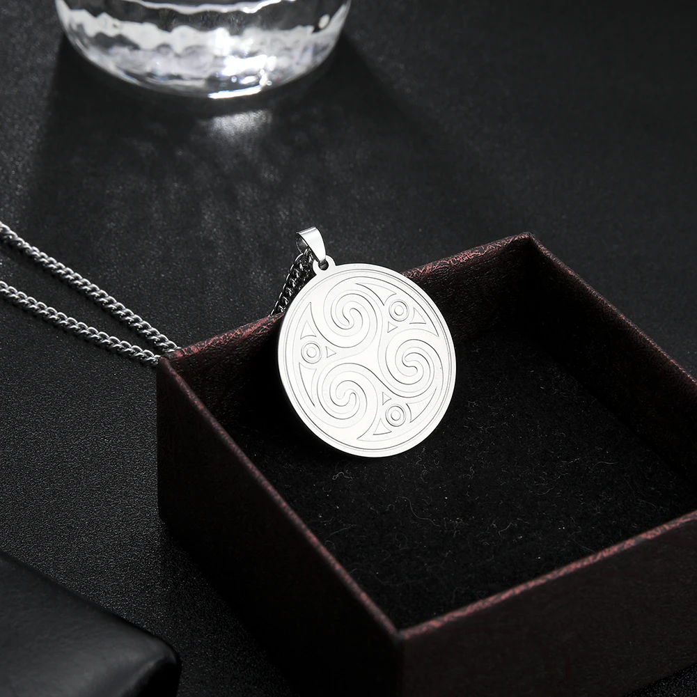 LIKGREAT Triskele амулет с тройным спиральным символом подвеска ожерелье из нержавеющей