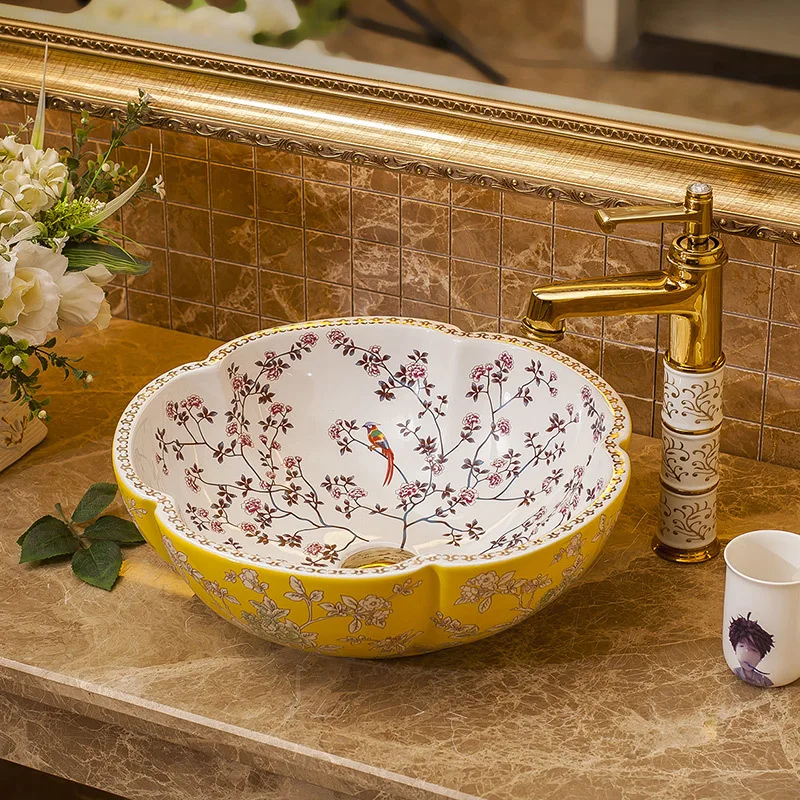 

Керамическая Настольная раковина, нордическая раковина для дома, художественная раковина для ванной комнаты, круглая раковина