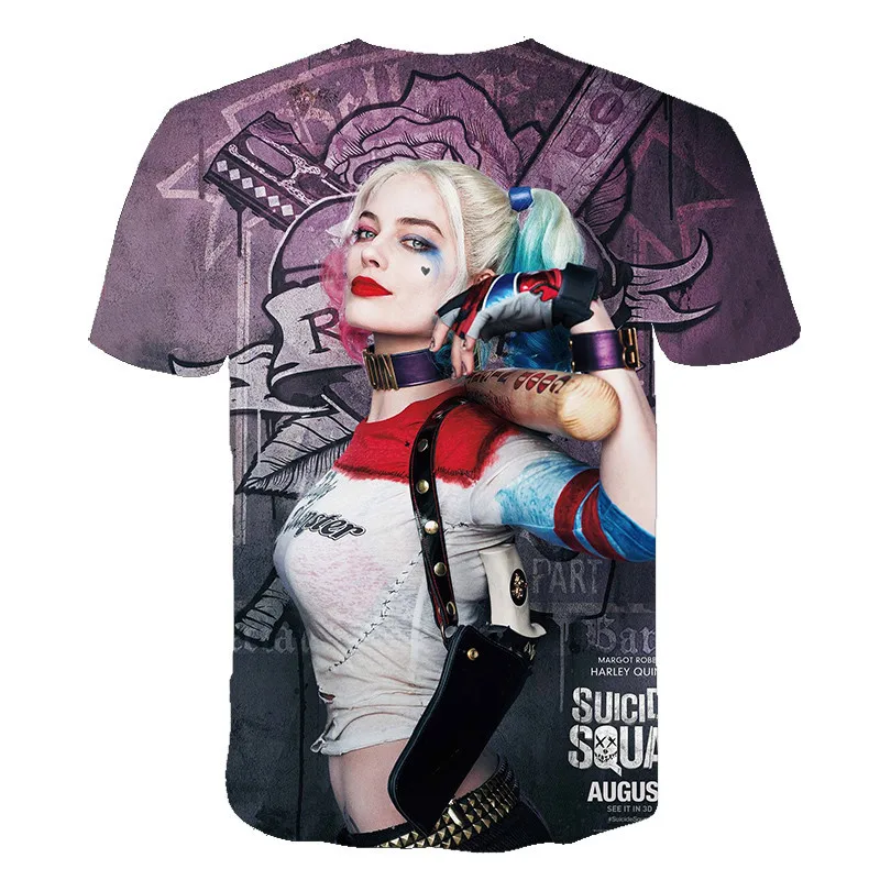 Футболка отряд самоубийц мужская и женская футболка Harley Quinn The Joker Мужская 3D