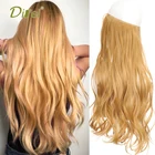 DIFEI синтетический 60 см длинный волнистый золотой парик без зажима невидимая линия средство для наращивания волос термостойкий парик для женщин Повседневная одежда