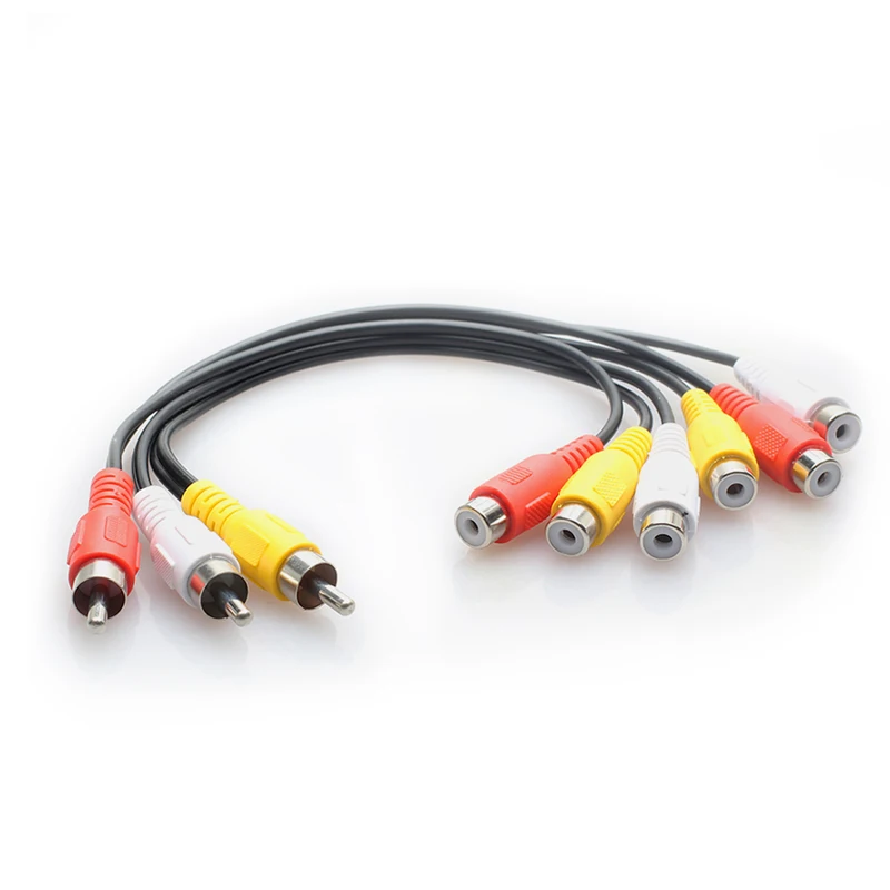 3RCA Штекерный разъем на 6RCA кабели женский сплиттер Аудио Видео высокое качество AV