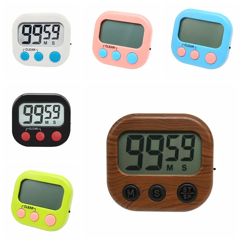 Новый супер ЖК цифровой экран кухонный таймер 1 шт. 7 видов цветов Магнитные часы