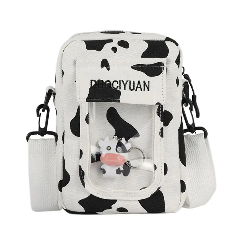 

Women Ladies Cartoon Cow Print Shoulder Bag Canvas Crossbody Tote Purse Messenger Satchel Tote K5DA