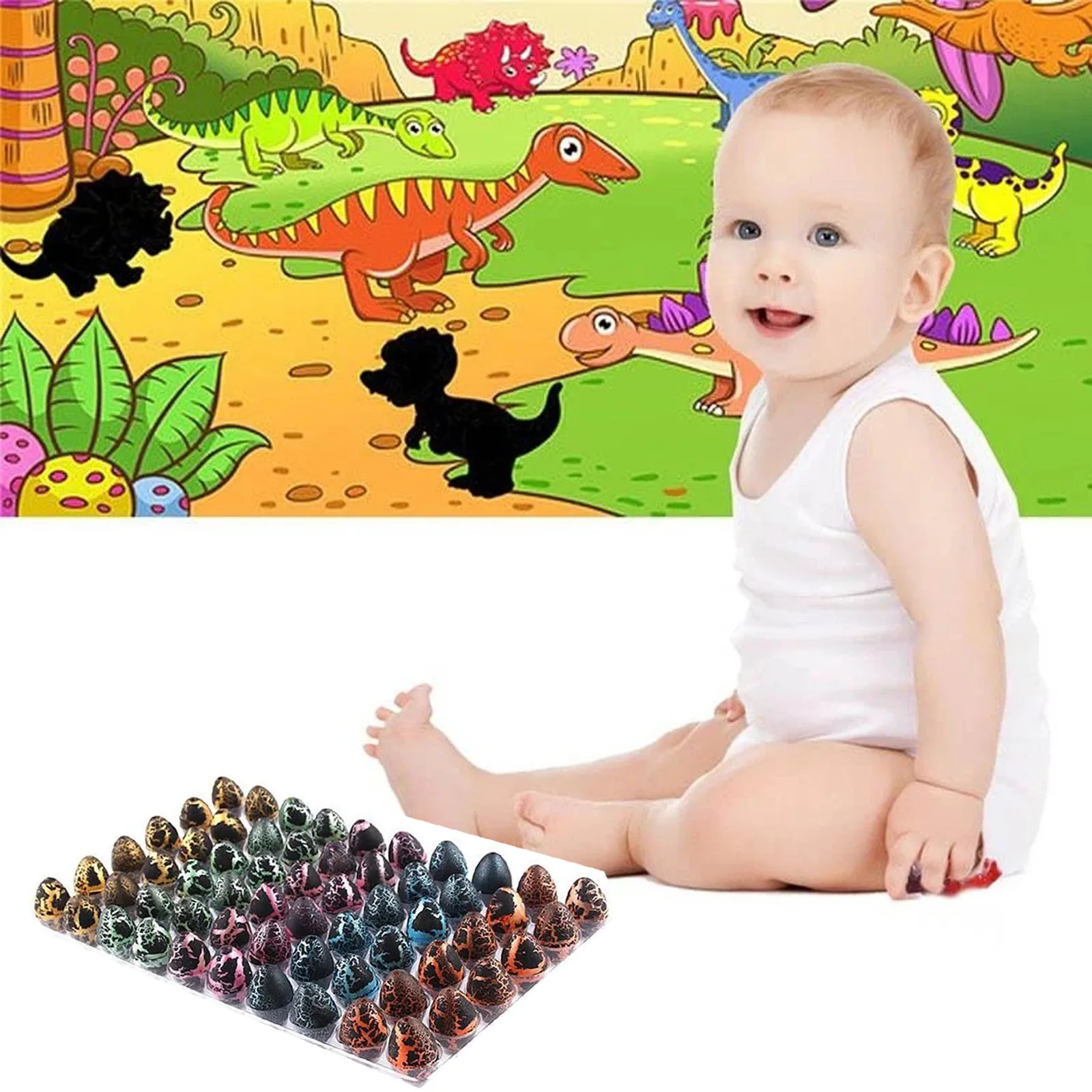 60 шт. Волшебные Растущие Яйца динозавра инкубация динозавр добавление воды