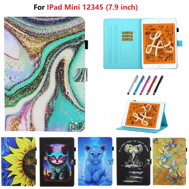 Умный чехол Mini 1 2 3 для iPad 4 7 9 дюйма защитный чехол-подставка с мультяшным рисунком