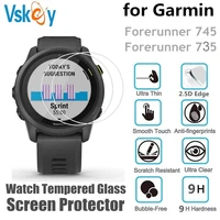100pcs tempered glass screen protector for garmin forerunner 745 735 round smart watch anti scratch protective film