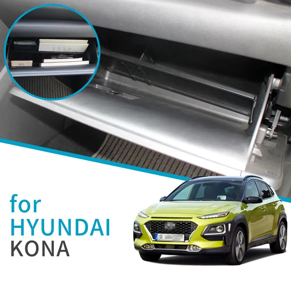 ZUNDUO автомобильный бардачок интервал хранения для hyundai Kona Kauai аксессуары консоль Tidying Box центральный ящик для хранения