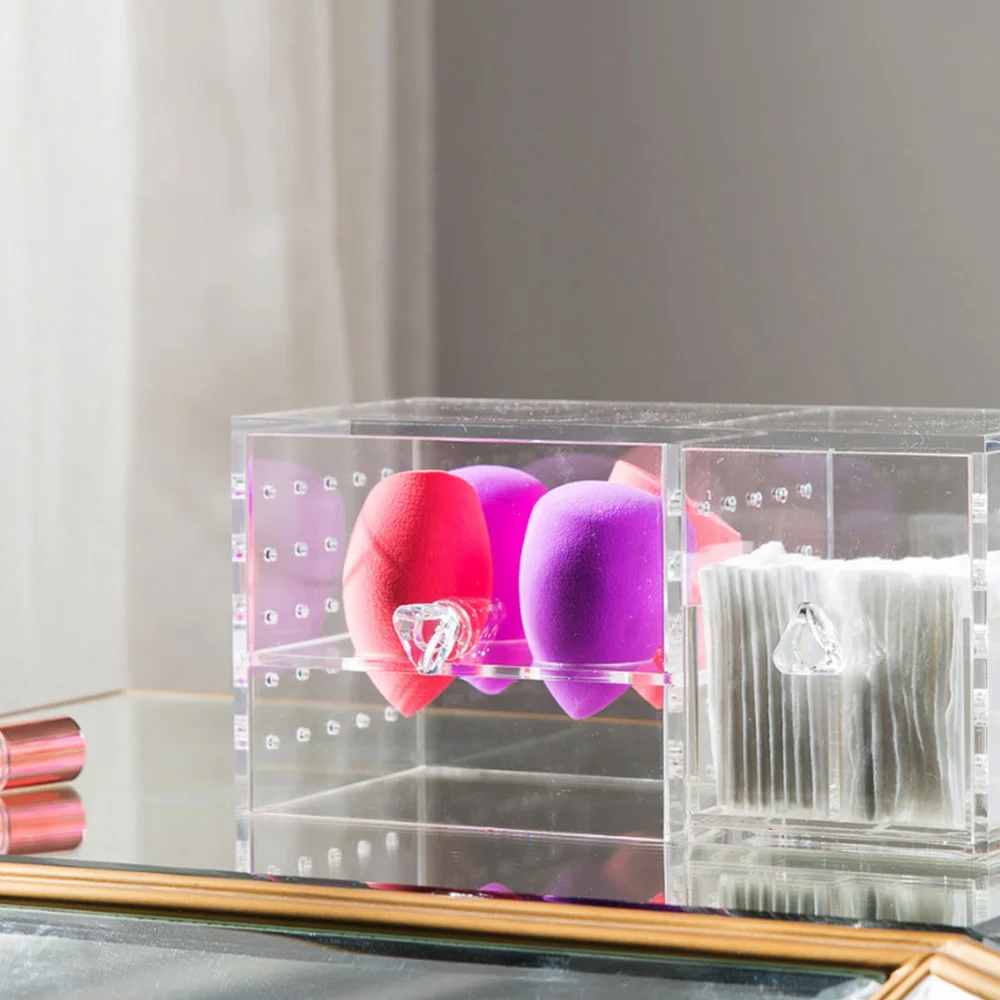 

1 Pc Facial Puff Storage Container Powder Puff Storage Holder (Transparent)