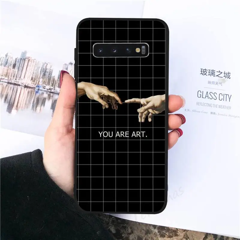 

Funny Hand The Creation of Adam Phone Case For Samsung galaxy S 8 9 10 20 21 30 A 30 50 51 70 note 10 plus Ultra 5g