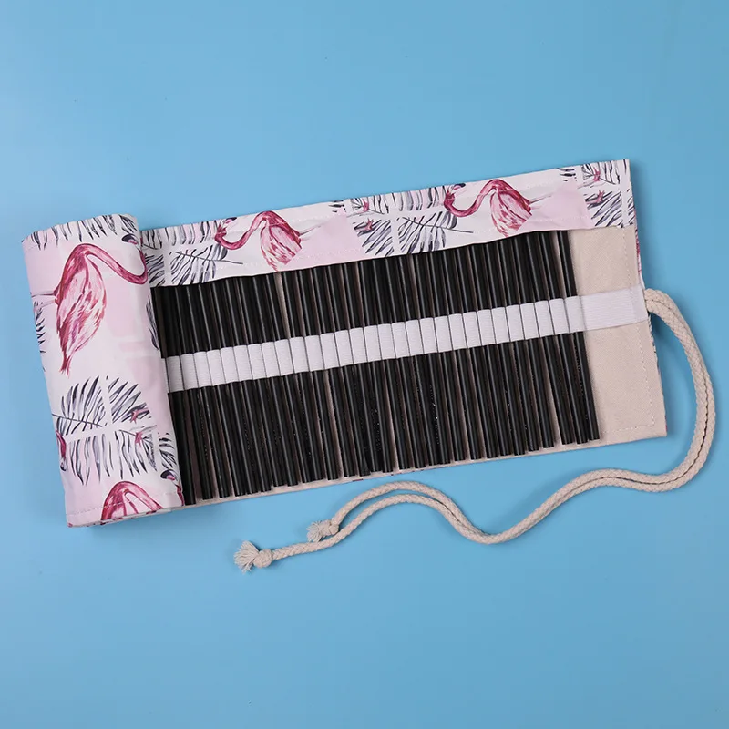 Милый чехол карандаш в рулоне 36/48/72 отверстий пенал большой единорог фламинго для