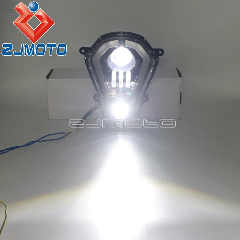 

E-Mark E9 LED Headlight Assembly For 125 200 250 390 2011-2016 Motocross Hi/Low Beam Halo Ring DRL Custom Headlamp