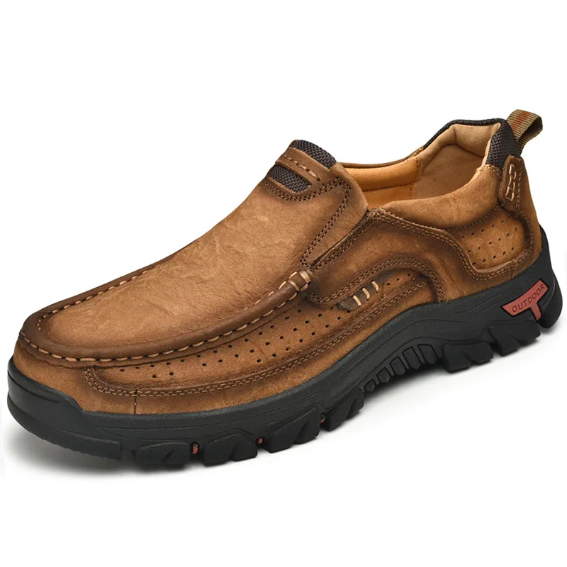 

Men Leather Casual Shoes Comfortable Men Shoes 2020 Top Quality Genuine Leather Outdoor Walking Casual Loafers Male Sneakers