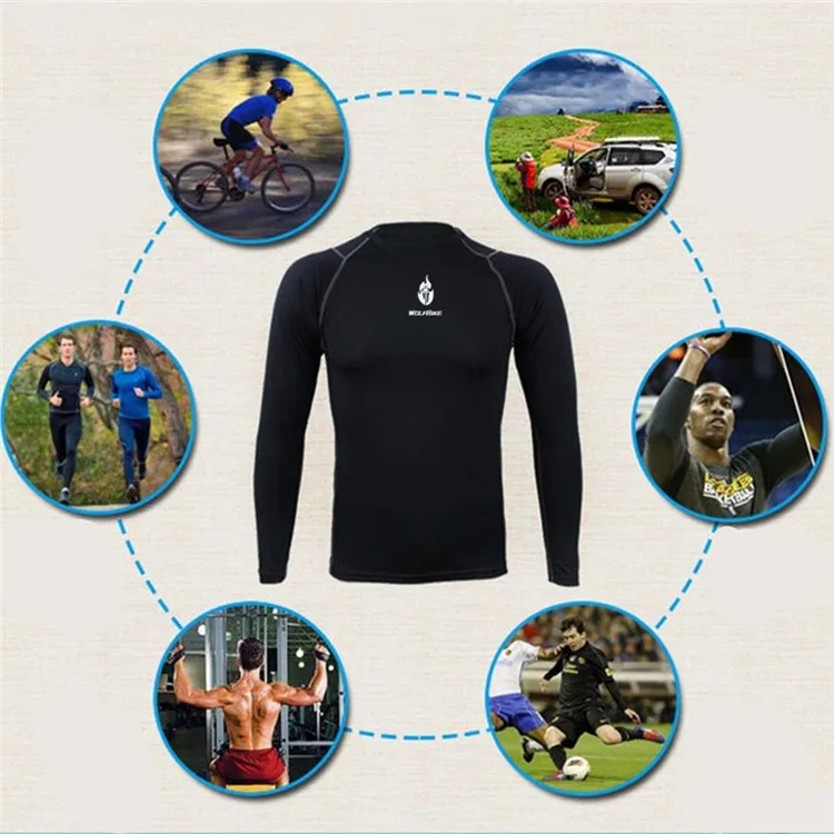 WOSAWE Running T-Shirt Fleece Thermal Underwear Winter Long Johns Tops Fitness Gym Shirts for Jogging Cycling Sports Base Layer