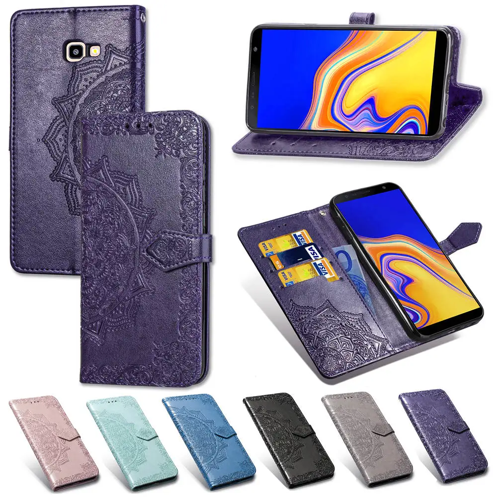 Кожаный чехол для телефона в ретро-стиле с тиснением samsung J3 2017 J4 J6 Plus J8 2018