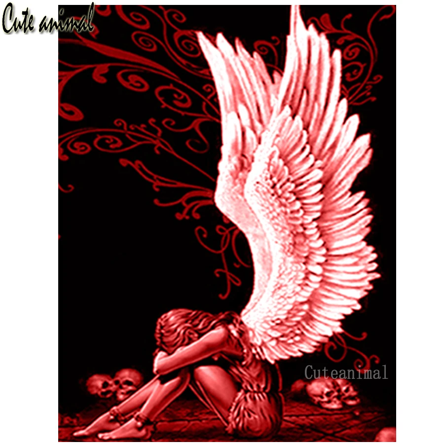 

DIY Diamond Painting Angel demon girl skull Cross Stitch full Drill square round diamond mosaic rhinestone diamond embroidery