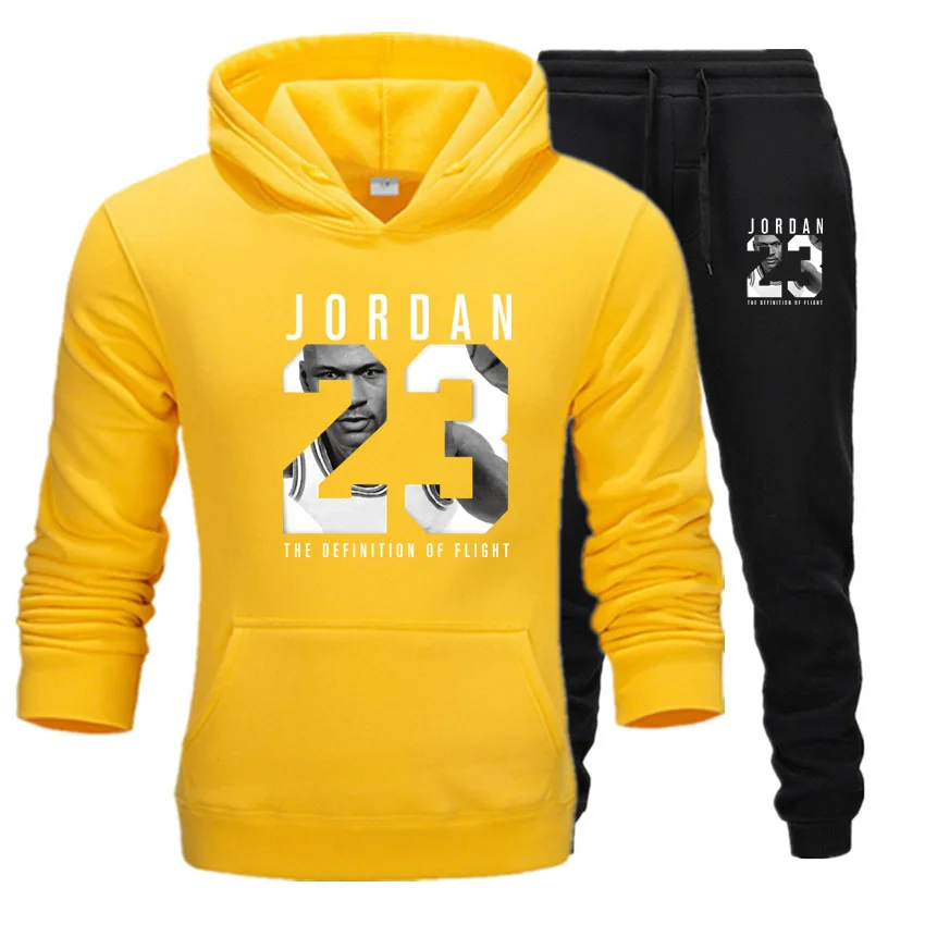 

2020 Fashion Men Hoodies Suit Jordan 23 Tracksuit Sweatshirt Suit Fleece Hoodie+Sweat Pants Jogging Homme Pullover Sporting Suit