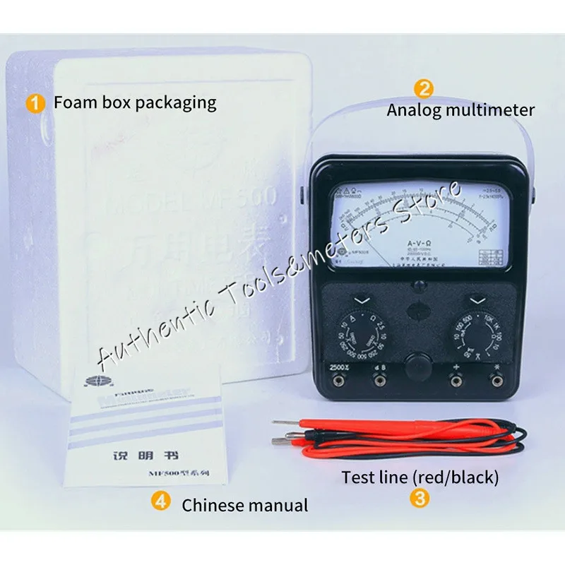 MF500 аналоговый мультиметр Вольт Амперметр Омметр 2500 В 20hm 500ma Высокоточный