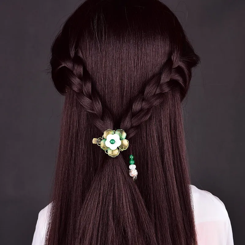 Модная цветная заколка для волос с глазурью Винтажная ханьфу династии Тан