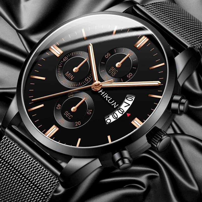 2021 manner Uhren Luxus Berühmte Marke Manner Edelstahl Mesh Gurtel Kalender Uhr Business Quarzuhr Relogio Masculino |
