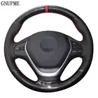 Мягкий черный углеродное волокно перчатки из натуральной кожи чехол рулевого колеса автомобиля для BMW F20 F45 2014-2018 F30 F31 F34 2013-2017 F32 F33 F36