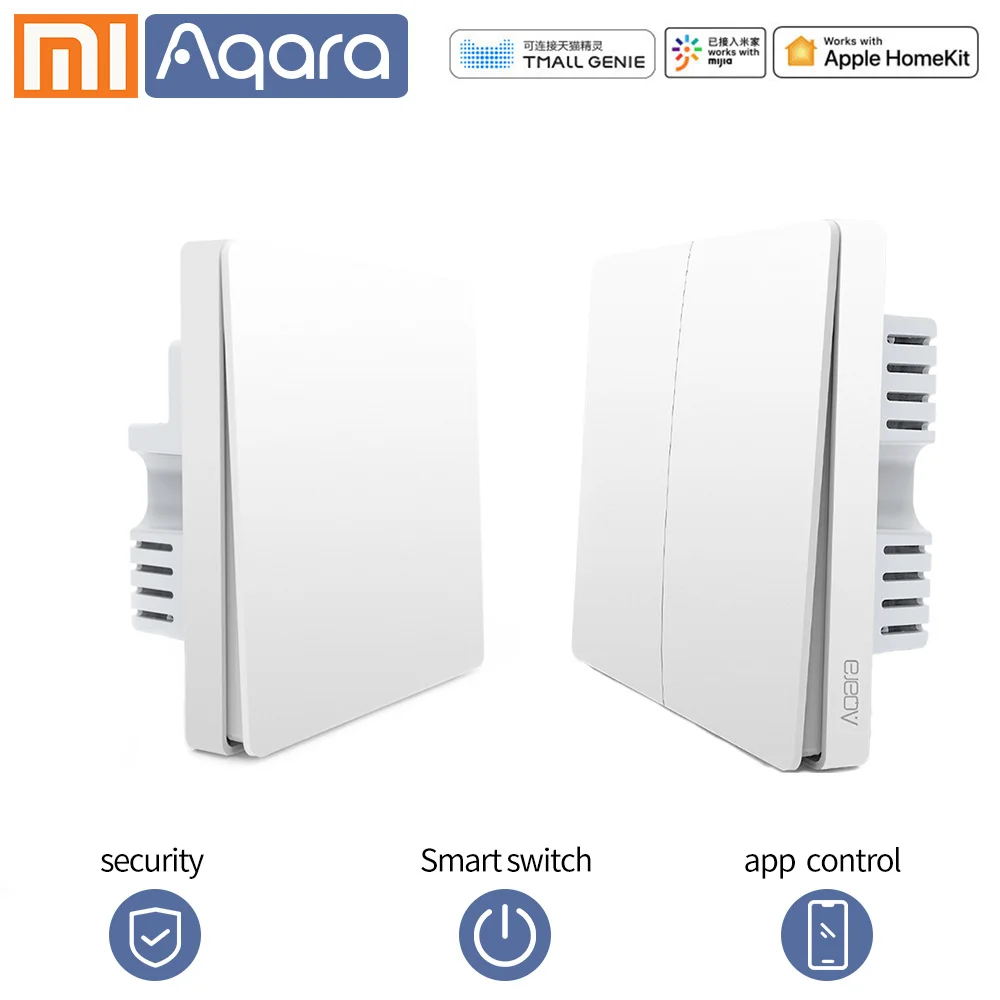 Aqara настенный выключатель, умный переключатель, светильник с проводом, ZigBee, wifi, подключение для xiaomi, умный дом, дистанционное управление, mi home app