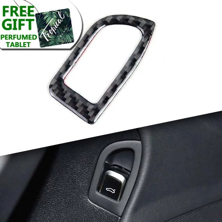 

Carbon Fiber Car Interior Rear Trunk Switch Button Cover Frame Trim Decoration Accessories for AUDI A4 B8 A4L 2009 - 2015