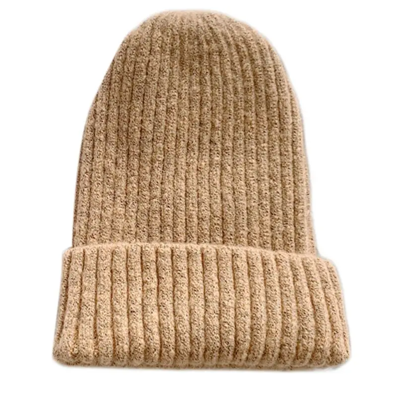 

Korean Style Women Men Winter Ribbed Knitted Beanie Hat Solid Candy Color Cuffed Casual Outdoor Ski Warm Stretchy Skull Cap 10 C