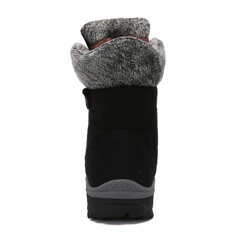 Замшевые Зимние ботинки женские ботильоны зимние Водонепроницаемая зимняя