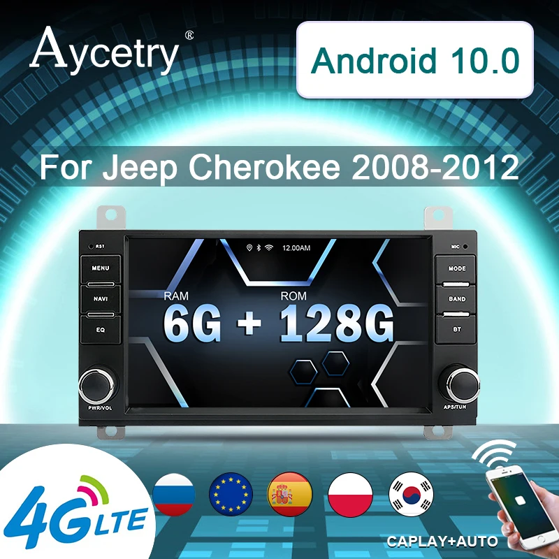 Автомагнитола 2 din Android 10 dvd GPS Авторадио для JEEP Grand Cherokee 2008 2012 Аудио мультимедийный