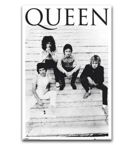 Queen Музыка Звезды Певица шаги Fredie ртути B &amp W шелковой ткани настенный