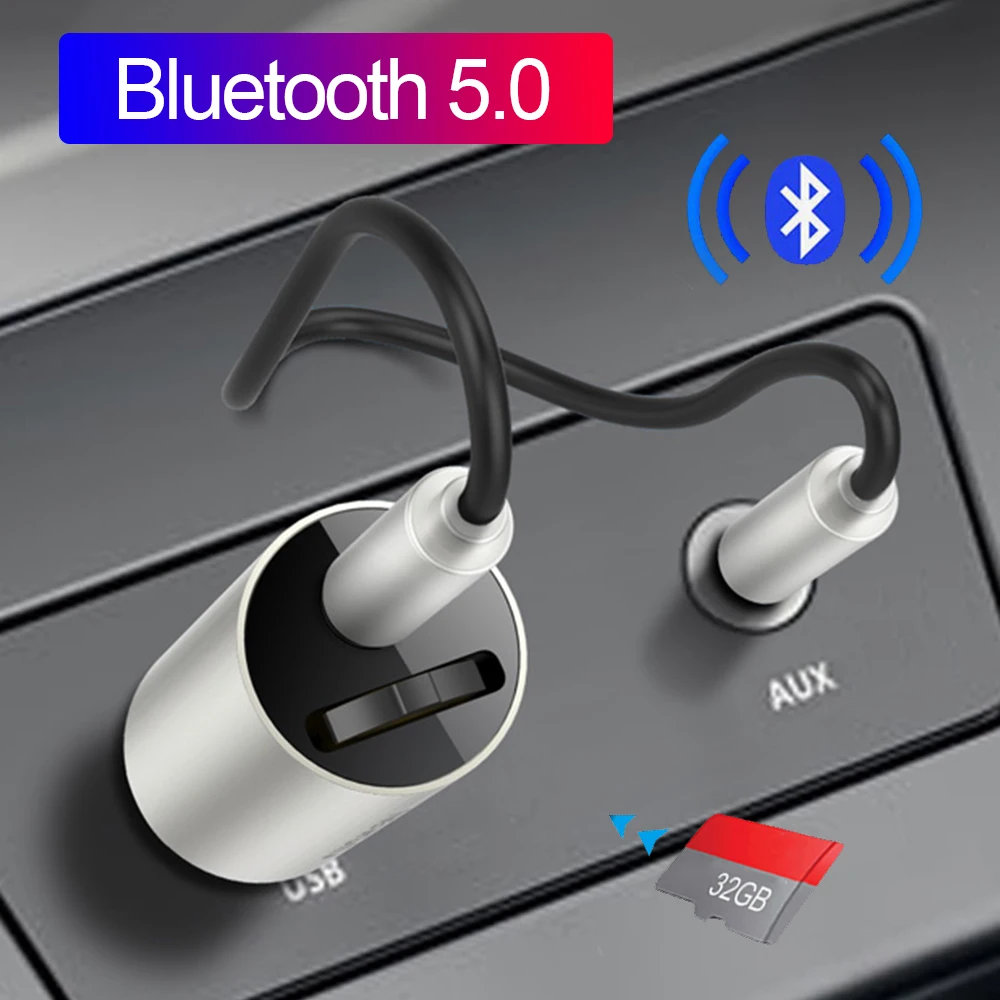 JINSERTA AUX подключи и работай Bluetooth 5 0 приемник U диск адаптер автомобильный mp3 плеер