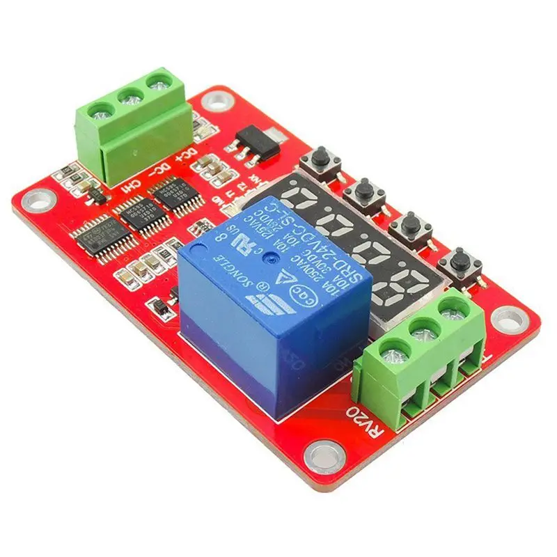 24V DC Многофункциональный самоблокирующийся релейный таймер цикла PLC модуль