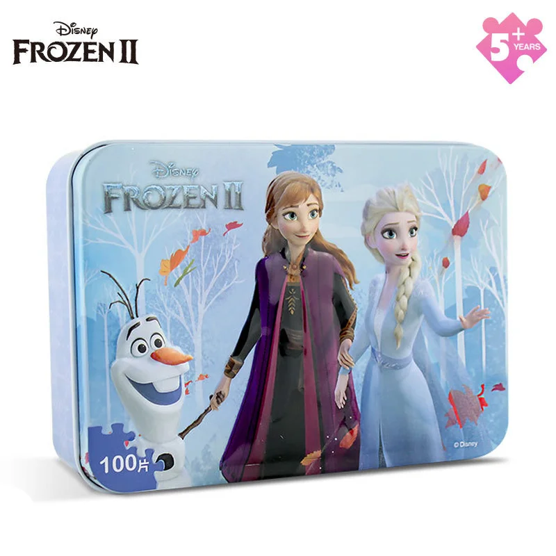 Дисней Холодное сердце 2 железная коробка для хранения деревянный пазл 10 Цвет