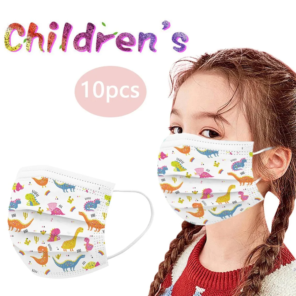 

10pcs Multi-pattern Print Kids Disposable Face Mask Designer Face Maks Halloween Cosplay Mondkapjes Mascarillas Masker Tapabocas