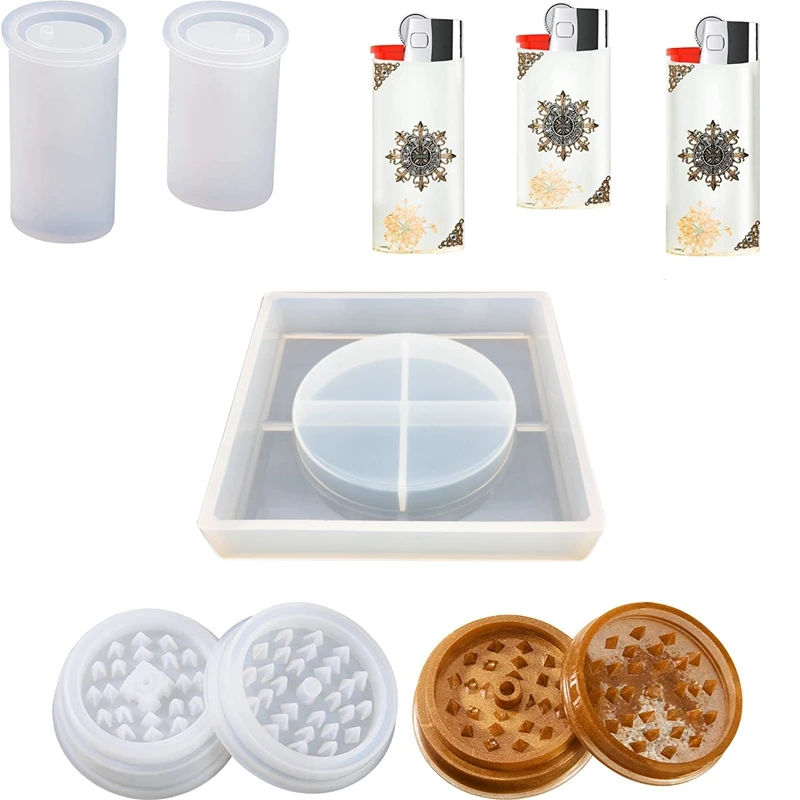 

Grinder Resin Mold Lighter Case Resin Molds Herb Grinder Silicone Spice Mold Lighter Protective Cover Mold Punch Mold