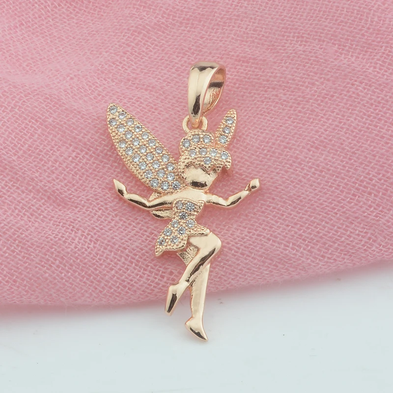 Женское колье с узором из кристаллов розового золота 585 пробы цепочкой |