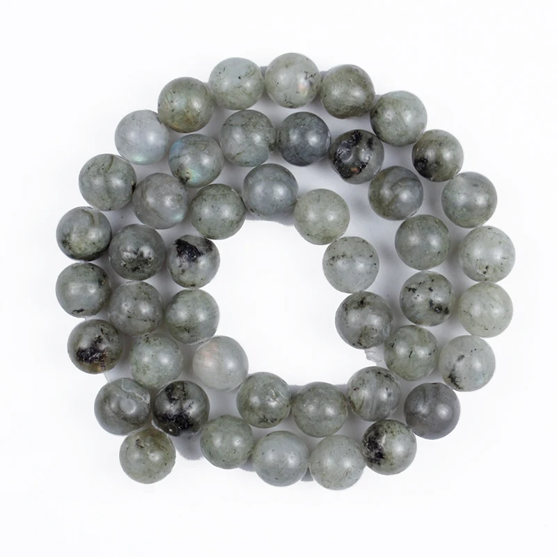 

Natural Stone Beads Dark Grey Gray Flash Round Smooth Loose Beads for Making DIY Bracelet Earrings Accessories15'' 4/6/8/10/12mm